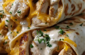 Cheesy Garlic Chicken Wraps