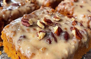 Sweet Potato Honey Bun Cake with Pecans