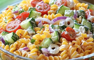 Layered Pasta Salad Bowl