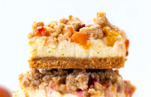 Peach Cobbler Cheesecake Bars