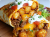 Cheesy Potato Burritos with Beef