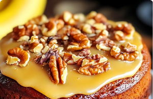 Luscious Vanilla Banana Walnut Cake