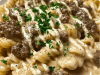 Beef and Rotini in Garlic Parmesan Sauce