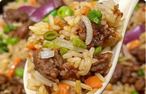 Onion Beef Fried Rice Recipe