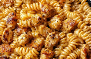 Cheesy Cajun Garlic Chicken Rotini Skillet
