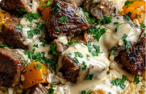 Cheesy Steak and Queso Rice