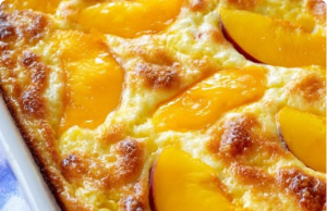 Peaches & Cream Cottage Cheese Breakfast Bake