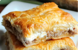 Sausage Cream Cheese Croissant Bake