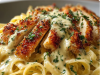 Crispy Chicken Fettuccine Alfredo