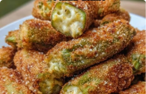 Pepper Jack Cheese Stuffed Fried Okra