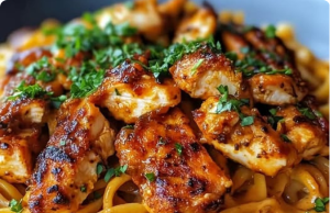 Smoky Cajun Chicken Linguine in Butter Cream Sauce
