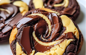 Swirled Brownie Cookies with a Peanut Butter Twist