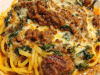 Cheesy Garlic Butter Spaghetti with Italian Sausage & Spinach