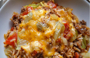 Cheesy Cabbage and Beef Casserole