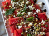 Watermelon Carpaccio with Feta-Basil-Pistachio