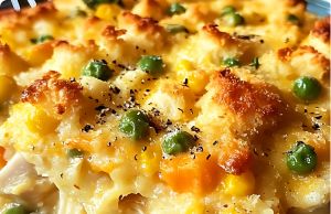 Easy Chicken Cobbler Dinner Casserole