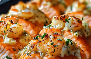Crab and Shrimp Stuffed Salmon