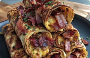 Garlic Butter Bacon Cheeseburger Rollups