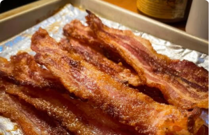 Breakfast for Dinner Done Right: Crispy Flour-Crusted Bacon, Cheesy Scrambled Eggs & Biscuits