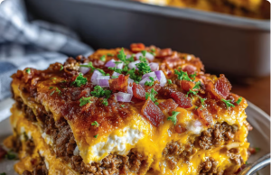 Bacon Cheeseburger Pan Lasagna: The 30-Minute Game Day Showstopper That Tastes Like a Five-Star Secret (No Soggy Noodles!)