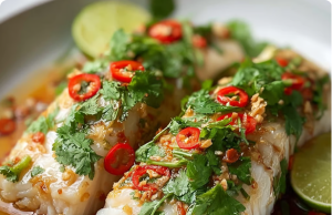 Thai Lime-Garlic Steamed Fish