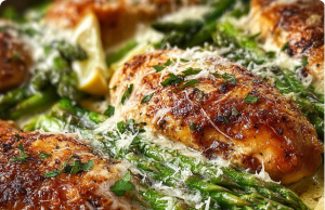 Caesar Chicken with Asparagus