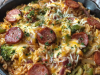 Cheesy Smoked Sausage Rice Skillet