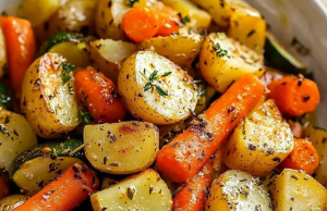 Garlic Herb Roasted Potatoes, Carrots, and Zucchini