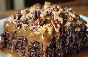 German Chocolate Poke Cake