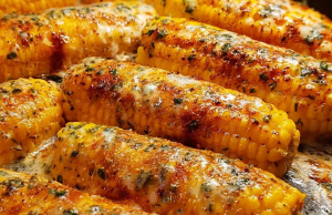 Cheesy Garlic Butter Skillet Corn on the Cob