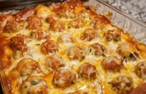 Dump and Bake Meatball Casserole