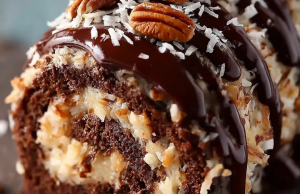 German Chocolate Cake Roll