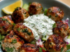 Greek Chicken Meatballs with Tzatziki
