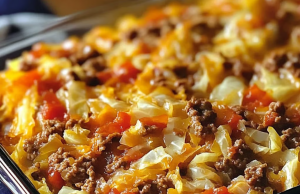 Savory Cabbage Beef Bake