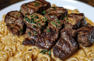 Garlic Butter Steak and Pasta
