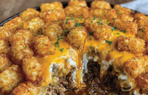 Sloppy Joe Tater Tot Casserole