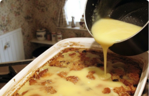 Grandma’s Old-Fashioned Bread Pudding with Vanilla Sauce