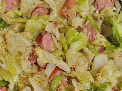 Fried Cabbage with Bacon and Onion
