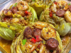 Keto Cajun Shrimp & Sausage Stuffed Cabbage