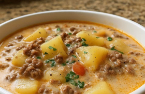 Creamy Ground Beef and Potato Soup