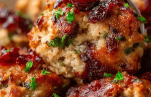 Cranberry Turkey Stuffing Balls