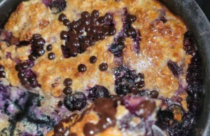 Flourless Cottage Cheese Blueberry Cake