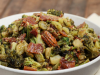 Warm Roasted Broccoli Salad with Hot Honey Mustard Dressing, Crispy Bacon & Toasted Nuts