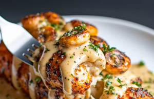 Chicken and Mushroom Skillet in a Creamy Asiago & Mustard Sauce