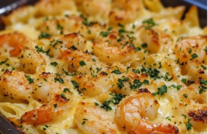 Shrimp Scampi Pasta Bake